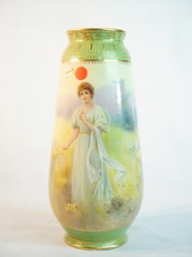 Royal Bone Germany Painted with A Female Figure Vase