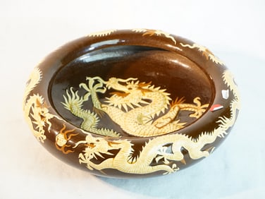 Chinese Brown and Yellow Glazed Ceramic Brusher
