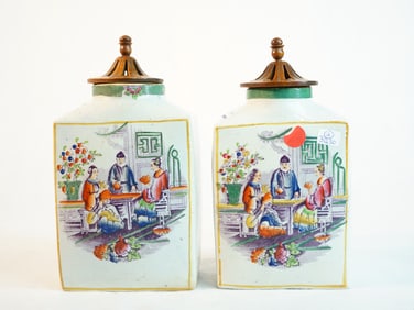 European Market Chinese Export Style Tea Caddys