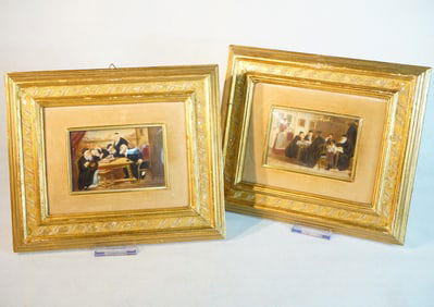 Judaica Miniature Paintings In Original Frames (2)