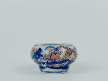 Chinese Underglaze Blue and Red Water Pot
