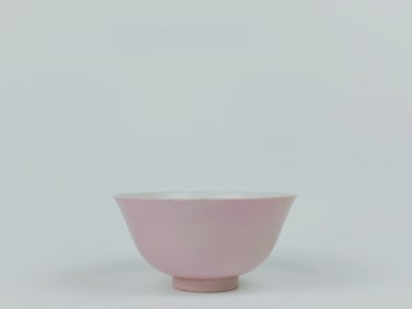 Very Rare Pink Glazed Teacup, Kangxi Mark