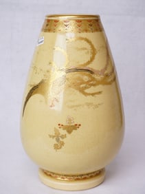Japanese Meiji Satsuma Ceramic Vase by Tao Zan