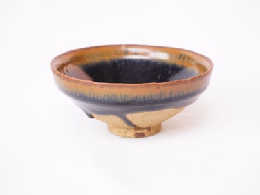 Chinese Russet Splashed Black Glazed Tea Bowl, Song Dynasty