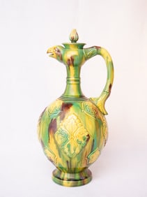 Japanese Sancai-Glazed 'Phoenix' Ewer