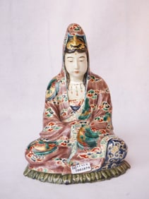 Japanese Finely Painted Guanyin Figure,20th Century