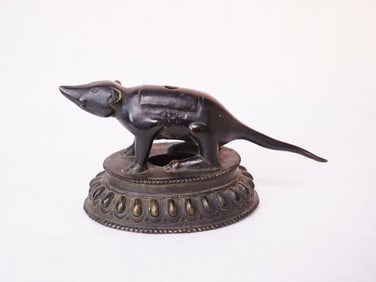 Tibet Buddhist Bronze Jambhala Treasury Mongoose Statue