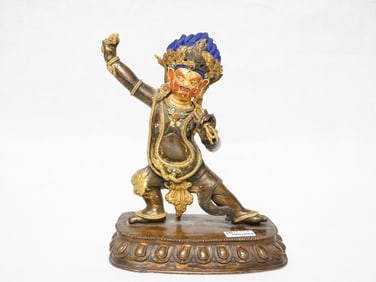 A Tibetan Gilt Bronze Figure of Mahakala, 19th Century