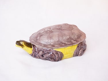 Chinese Biscuit-Glazed Porcelain Turtle Soup Tureens