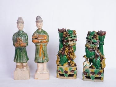 Group of 4 Chinese Sancai Figures