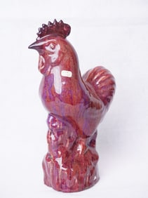 A Chinese Flambe-Glazed Figure of A Rooster,Qing Dynasty