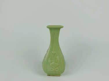 Chinese 'Longquan' Celadon-Glazed Square Vase