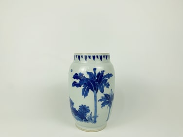 A Chinese Transitional Blue and White 'Mythical' Vase