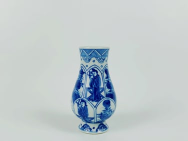 Small Chinese Blue and White 'Figure'Vase