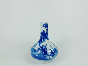 A Blue and White 'Eight Immortals' Vase, Qing Dynasty