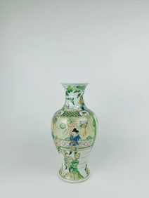 Chinese Famille Verte Porcelian Vase, 19th Century