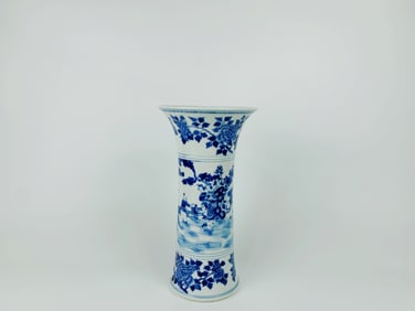Chinese Blue and White Gu Porcelain Vase