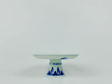 Chinese Blue and White Footed Plate,20th Century