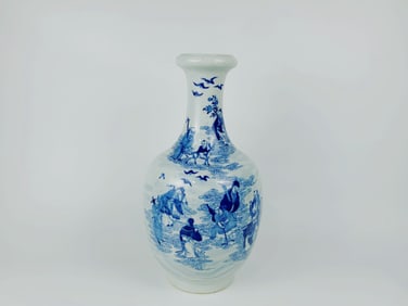 A Chinese Blue and White Porcelain 'Eight Immortals' Vase