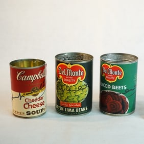After andy Warhol 3 Signed Campbell/Del Monte Cans