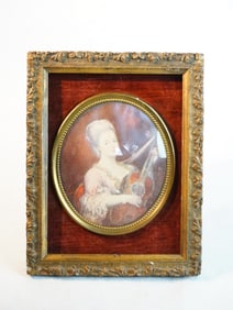 Vintage Framed Cameo Creation La Dame A La Guitare