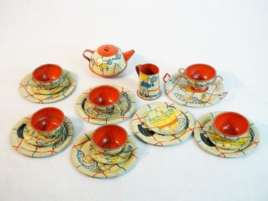 1950's Ohio Art Company Tin Tea Set