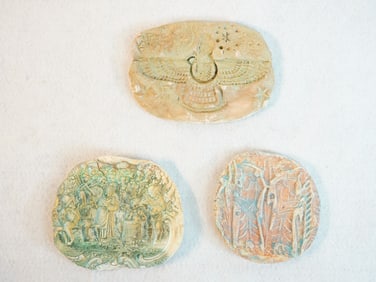 Set of Three Relief Plaques: Persian and Classical Themes