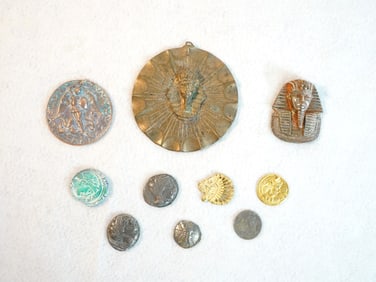 Collection of Twelve Antique-Style Coins and Medallions