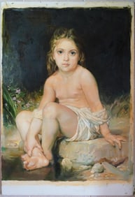 William Adolphe Bouguereau ,Child At Bath