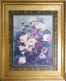 Still Life Painting with Ornate Gilt Frame