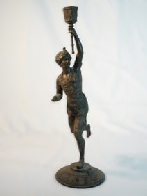 Sculptural Male Candle Holder In Bronze