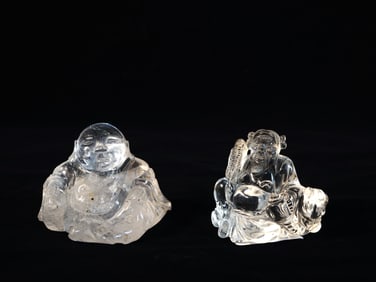 2 Chinese Rock Crystal Carvings