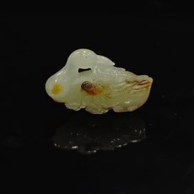 Chinese Hetian Jade Figure of A Goose