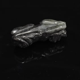 Chinese Carved Hetian Jade Carving Zodiac Figure of A Dog