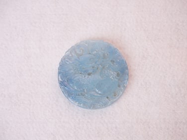 Chinese Carved Aquamarine 'Dragon' Pendant