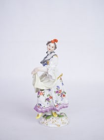 Late 19th Century German Meissen Porcelain Figure of A Lady