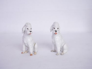 Lot of 2 Austria Augarten Wien Porcelain Dogs