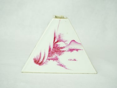 Chinese Ruby-Enameled Porcelain Tea Caddy, Republic Period