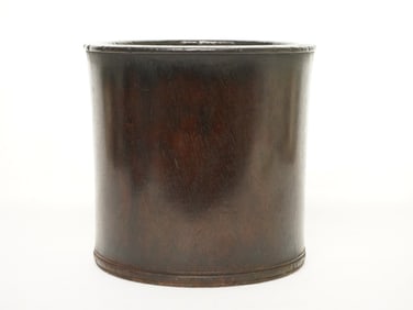 A Large Chinese Zitan Wood Brush Pot