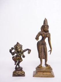 Lot of 2 Asian Bronze Figures of Deities