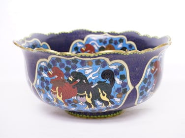 Large Chinese Cloisonne Enamel Bowl