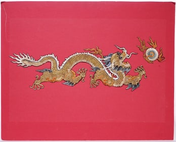 Chinese Dragon Embroidery on Silk