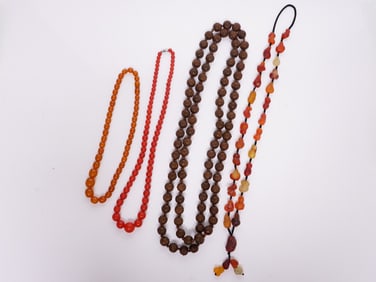 Lot of 5 Chinese Necklaces In Various Materials