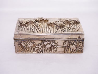 Japanese Sterling Silver Jewelry Box , Meiji Period