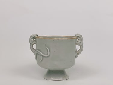 Chinese Hutian Kiln 'Dragon'-Handled Porcelain Cup