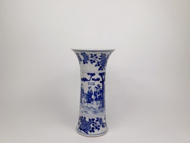 Chinese Blue and White 'Figureal' Beaker Vase