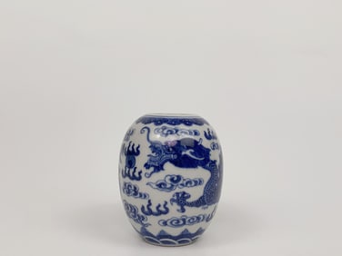 Chinese Blue and White 'Dragon and Phoenix' Vase