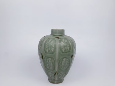 Chinese Moulded Longquan Celadon Vase