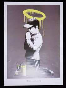 Banksy Lithograph "Forgive Us For Our Trespassing "