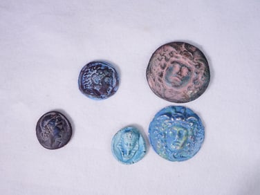 Lot of Five Ceramic Medallion